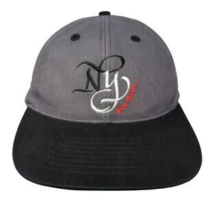 New York Snapback Cap Gray One Size Adjustable Embroidered Vented Holes Headmost